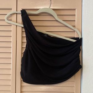 Forever 21 Ruched One Shoulder Crop Top